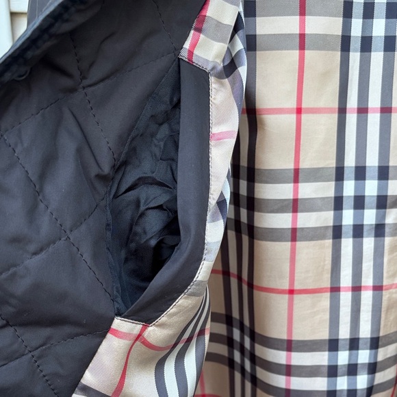 Burberry London Ladies/Men’s Nova Check Black Leather Trim Snap Buttons Jacket-L - Picture 6 of 15